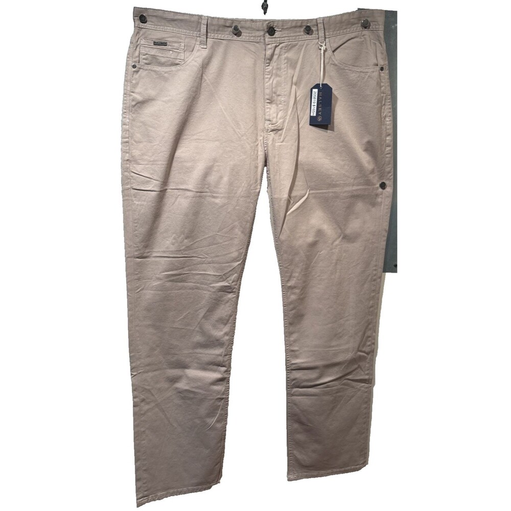 Halsey Riveted Jeans 42X34 Khaki 5 Pocket Pants Cotton Denim Stretch H44